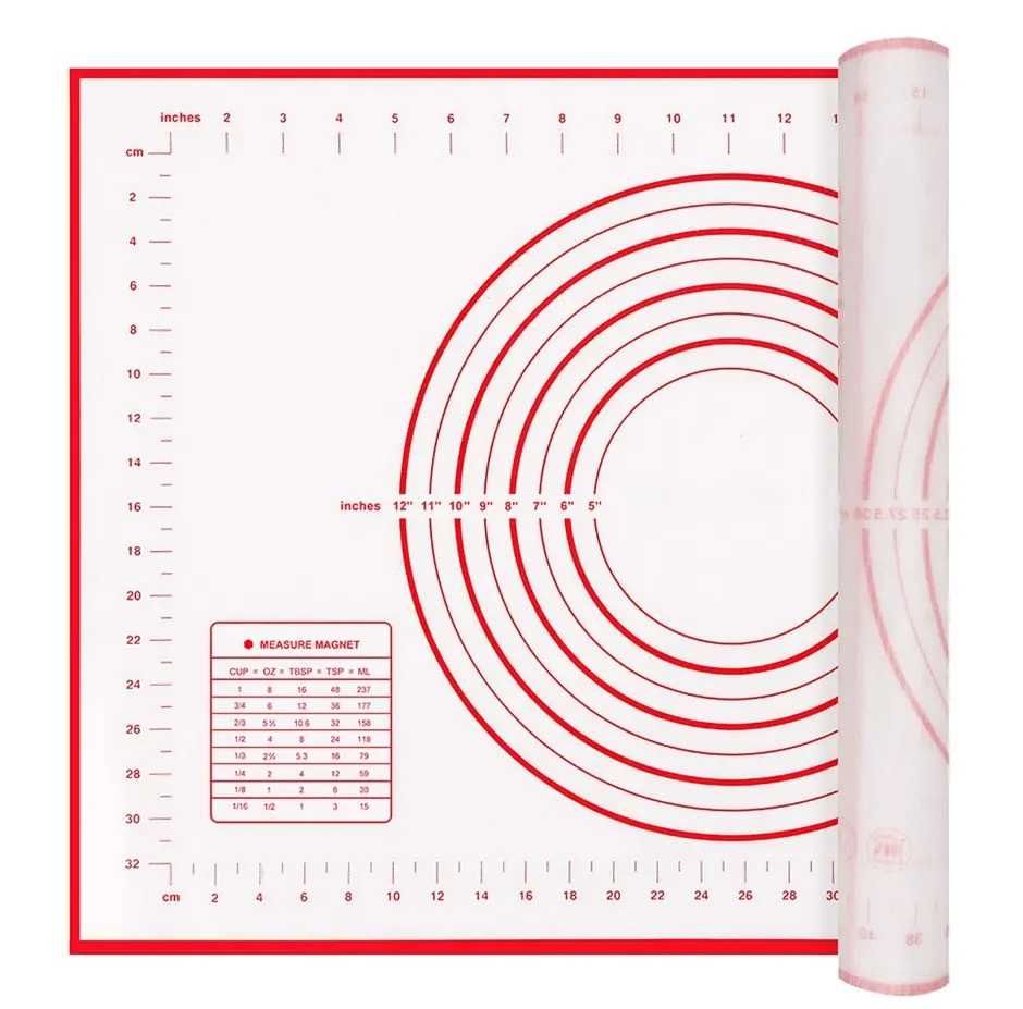 Silikonowa mata do kuchni, stolnica, do wyrabiania ciasta - 50x40 cm