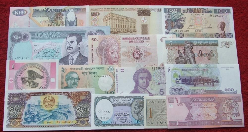 ZESTAW BANKNOTÓW ŚWIATA 80 sztuk + GRATIS Kolekcjonerskie Banknoty UNC