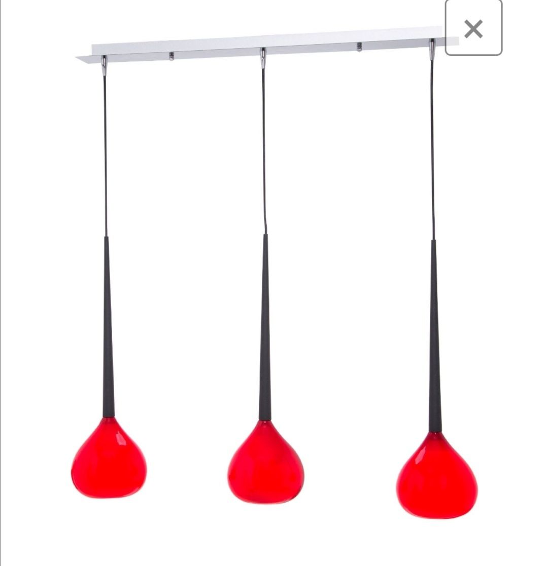 Lampa wisząca LIBRA 3 czerwona