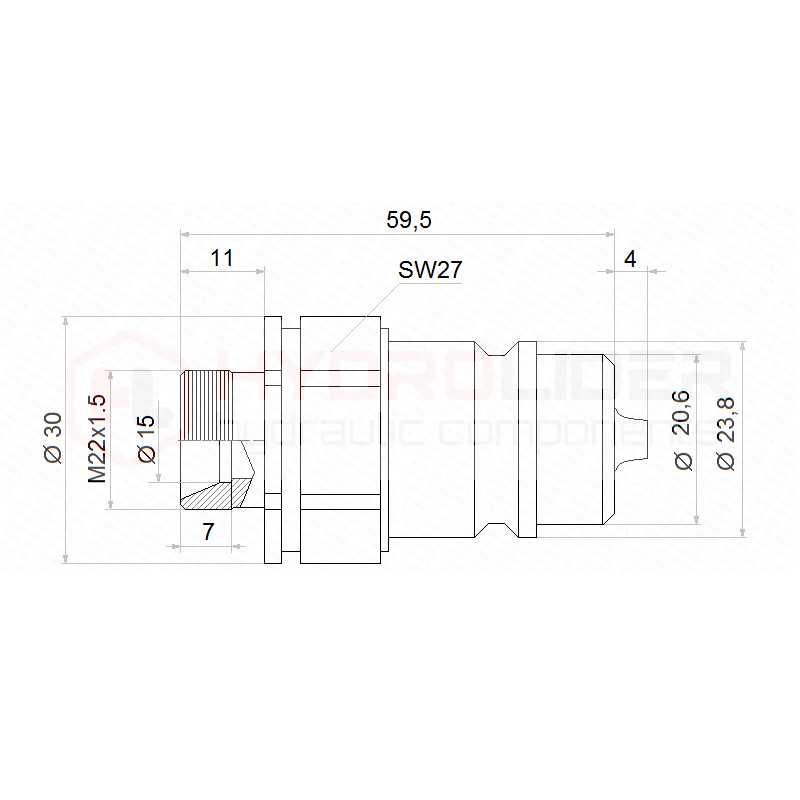 Szybkozłącze hydrauliczne złącze euro wtyczka m22