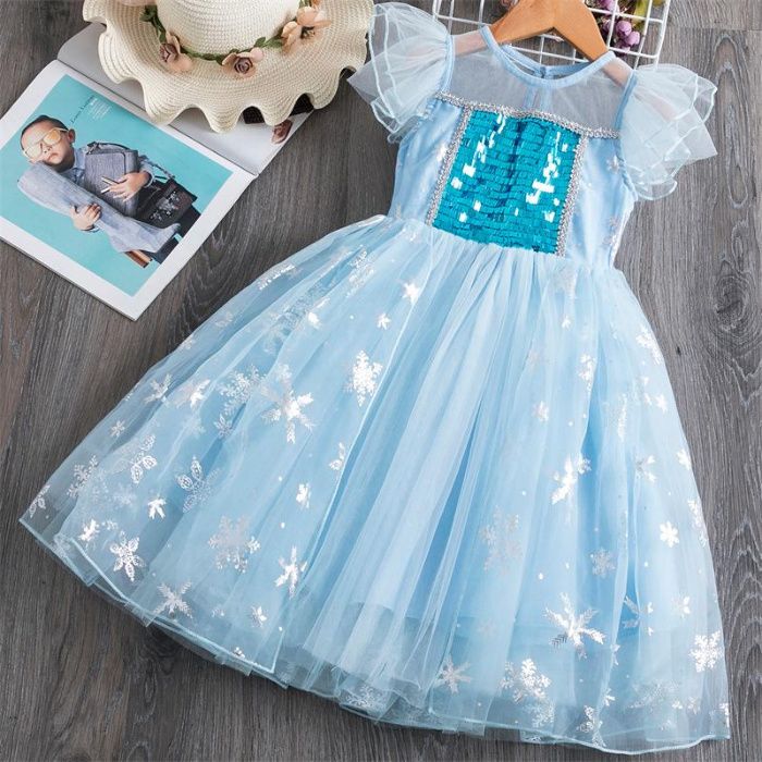 FROZEN - Fantasia Vestido Princesa ELSA - NOVO - 4 5 6 7 8 anos