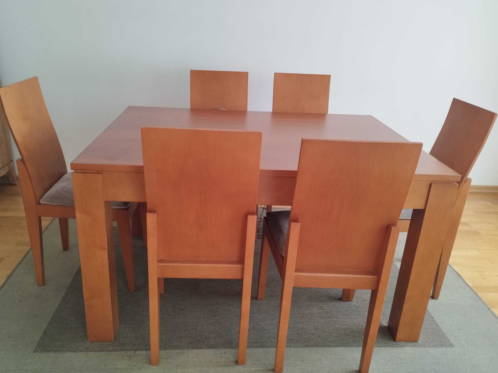 Mesa jantar com cadeiras - cerejeira maciça