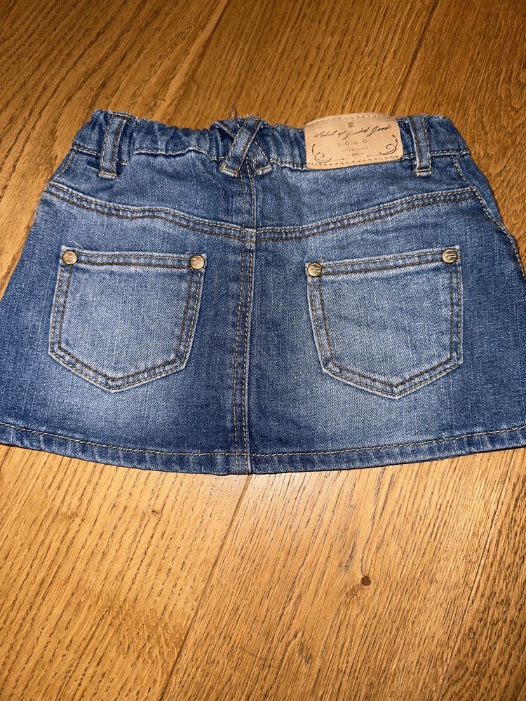 Spódnica jeans dziecięca, H&M, rozm.86, 12-18 cm