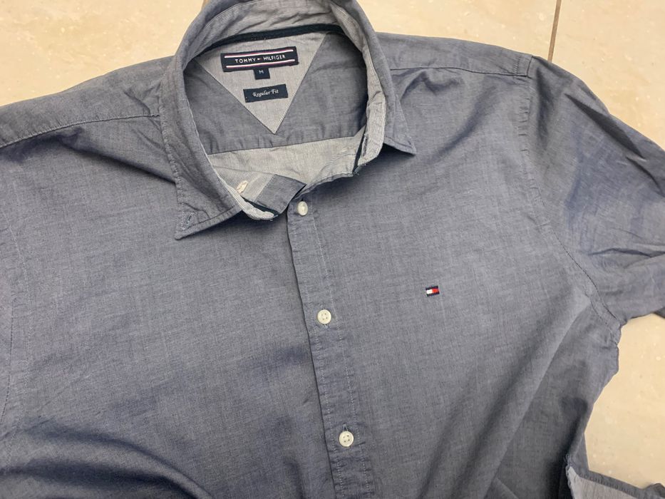 Tommy Hilfiger logowana, elegancka koszula r. M Extra stan, bawełna