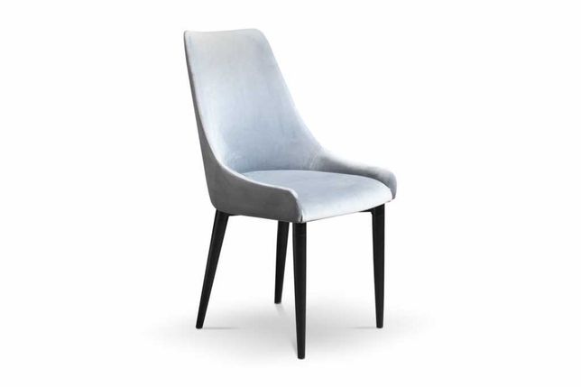 Nowoczesne krzesło tapicerowane velvet  szare z możliwością obrotu