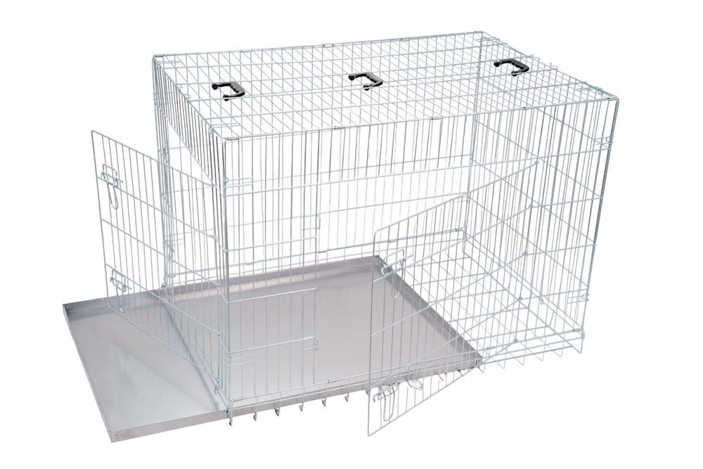 KLATKA DLA PSA KOJEC higieniczne dno ocynkowana, SOLIDNA 91x57x65cm