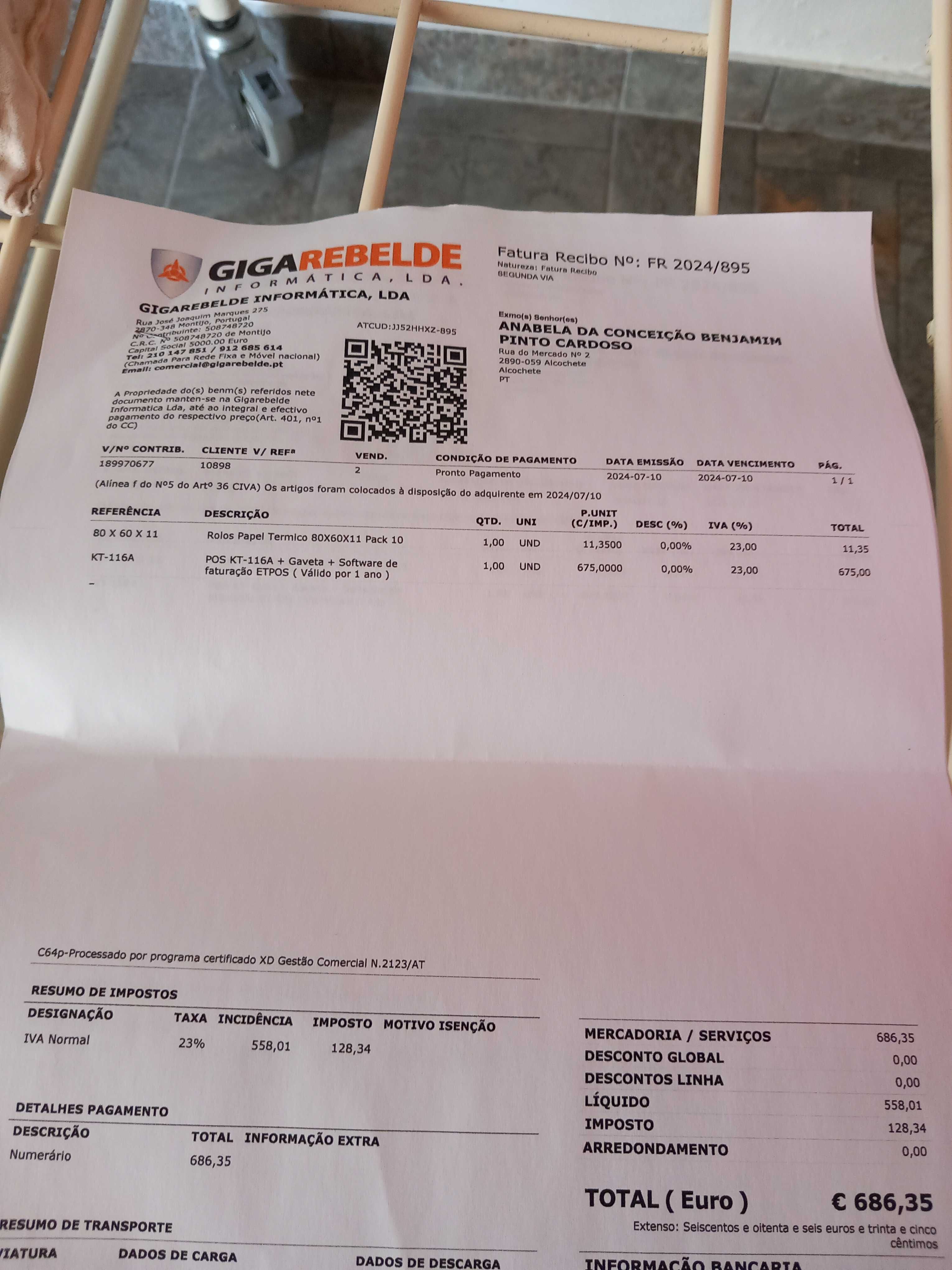 Vende-se POS com factura e garantia