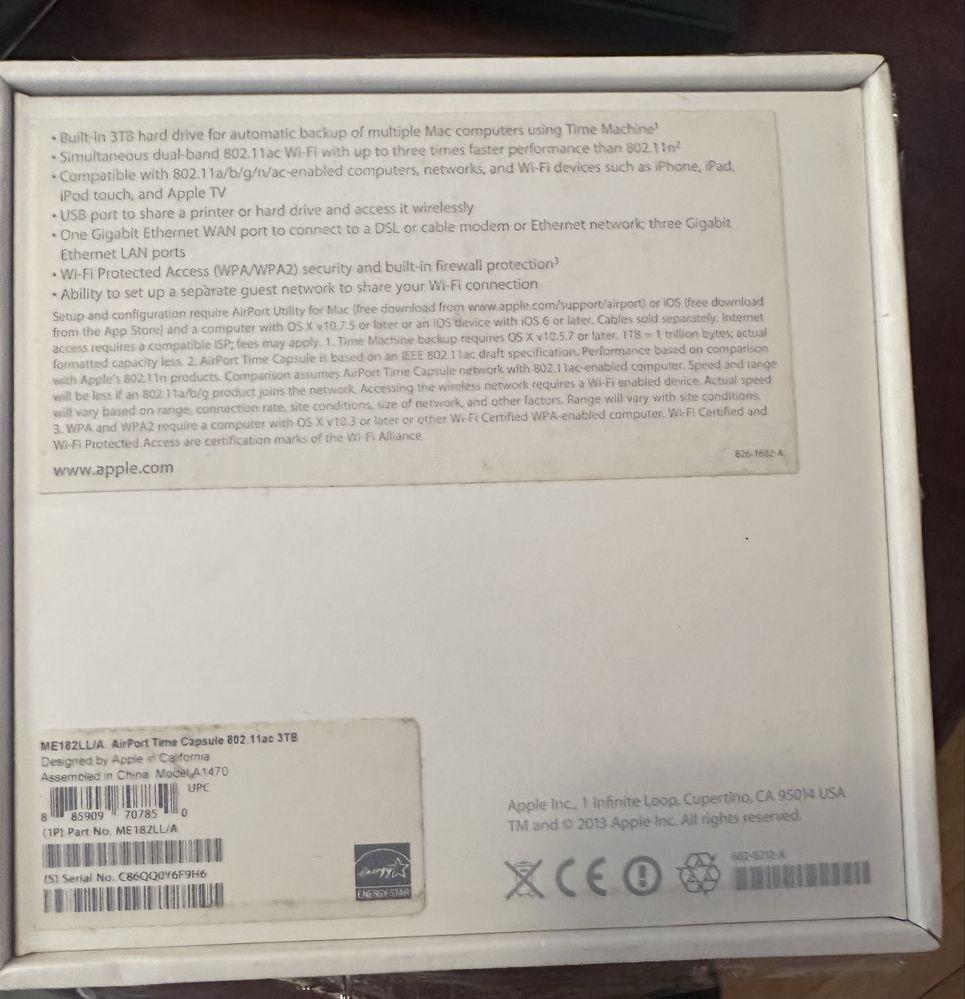Роутер apple Air port time capsule