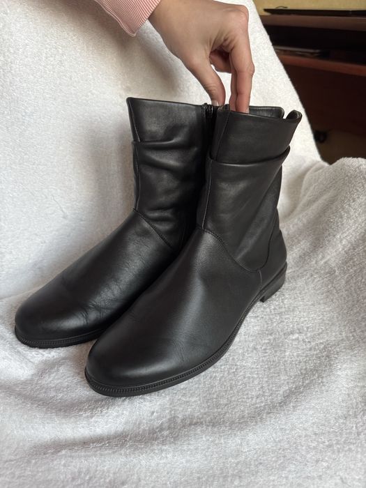 Ботинки сапоги hotter 41p черные кожа