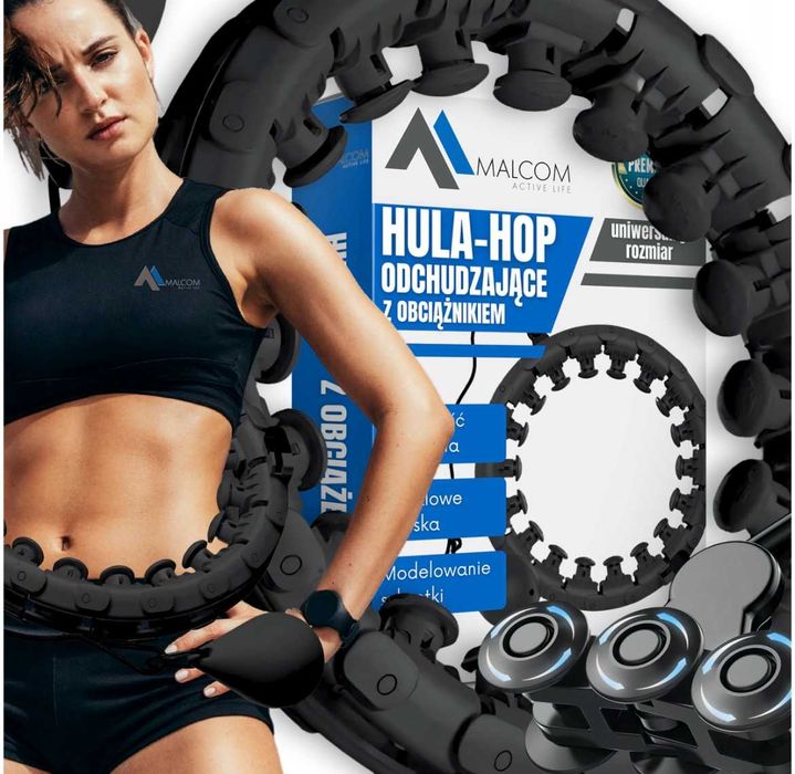 Hula Hop Fitness z Obciążeniem – Wypustki Masujące, Metalowe Łożyska