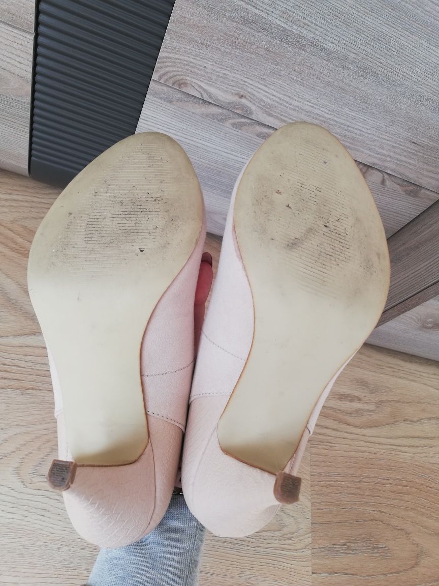 Buty ślubne weselne jasny róż WideFit extra comfort r. 40/41