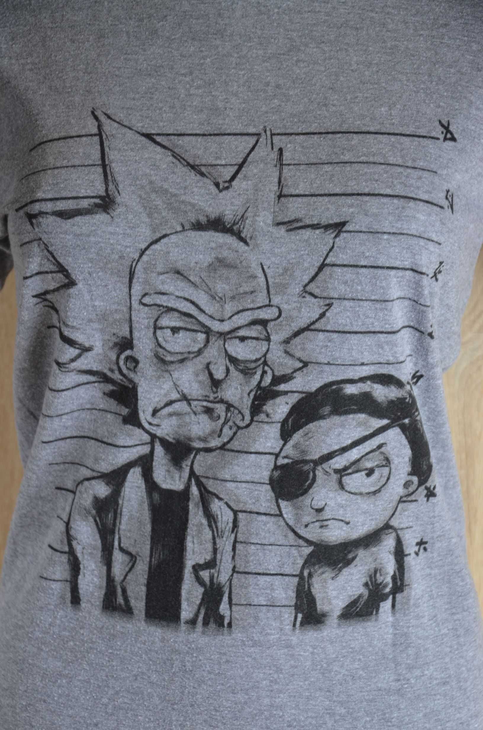 Koszulka t-shirt szara z krótkim rękawem Rick i Morty S 36