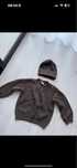 sweter brazowy + czapka 86/92
