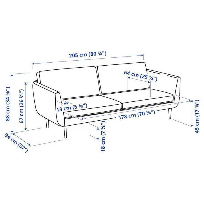 IKEA SMEDSTORP Sofa beige/cinza