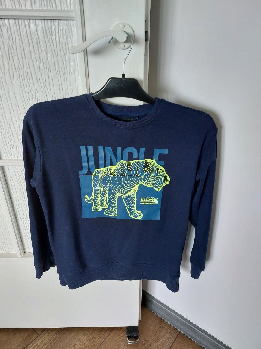 Bluza z tygrysem świecąca 3D granatowa