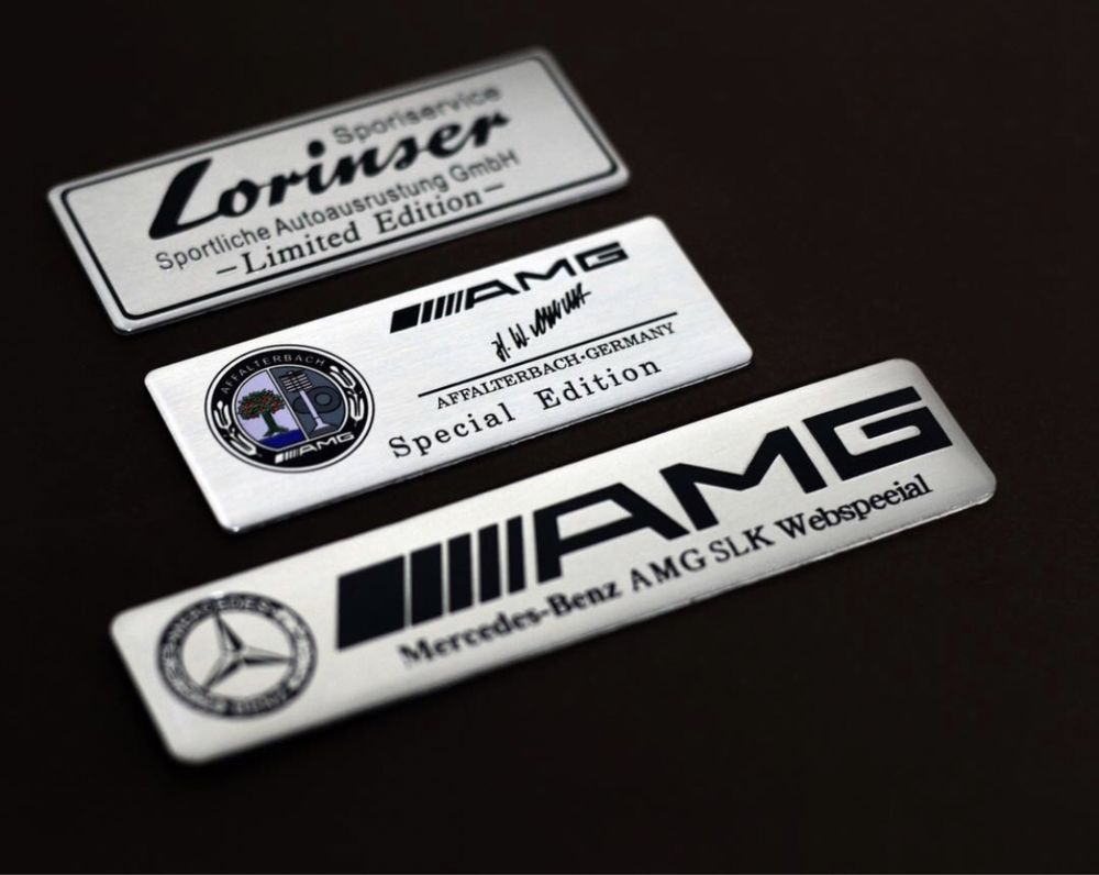 Металічні шильдики емблеми наклейки Mercedes AMG Brabus Lorinser