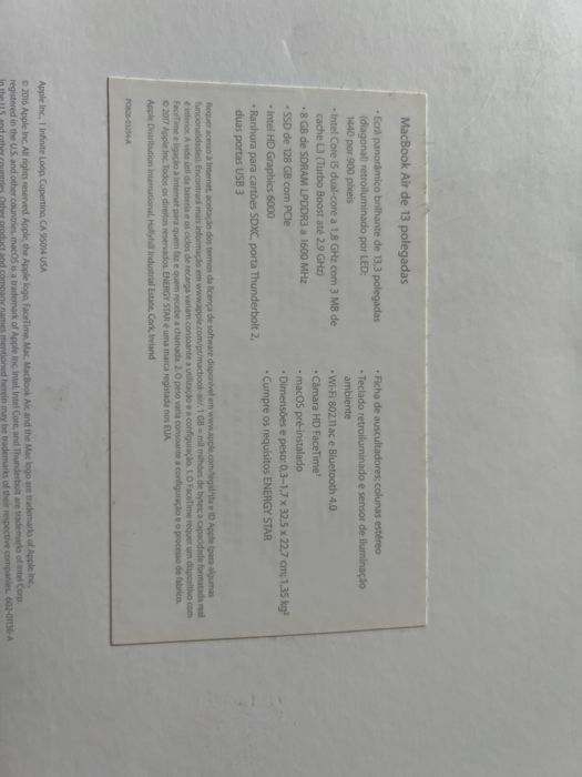 MACBOOK AIR 13 - 128GB - 8GB