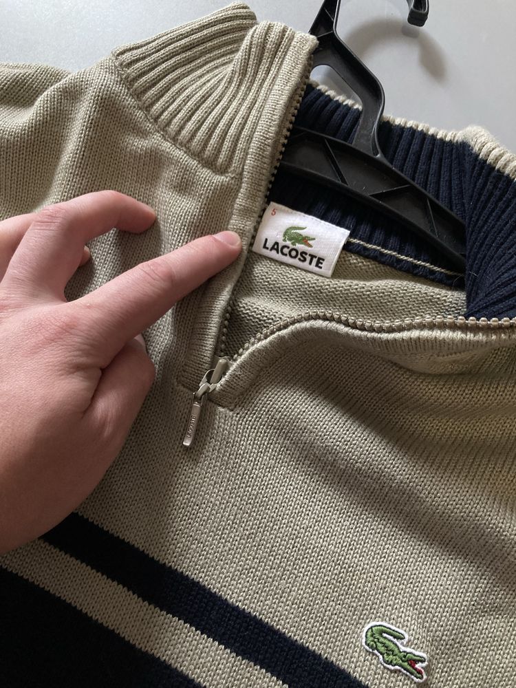 Вязаний Вінтажний Светр 1/3 zip Lacoste size 5