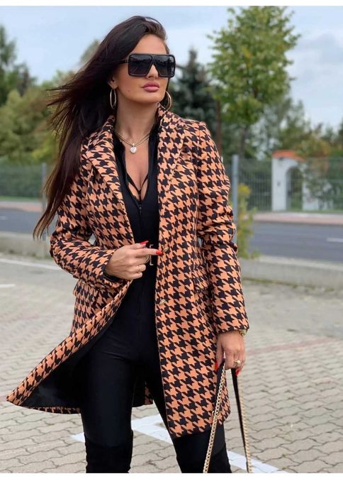 Płaszcz kratka pepitka