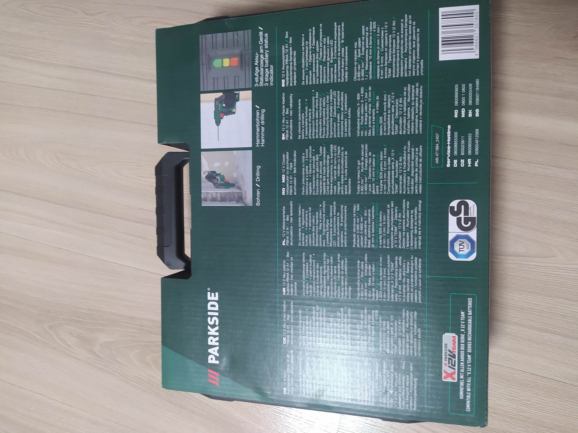 Młotowiertarka Parkside 12v