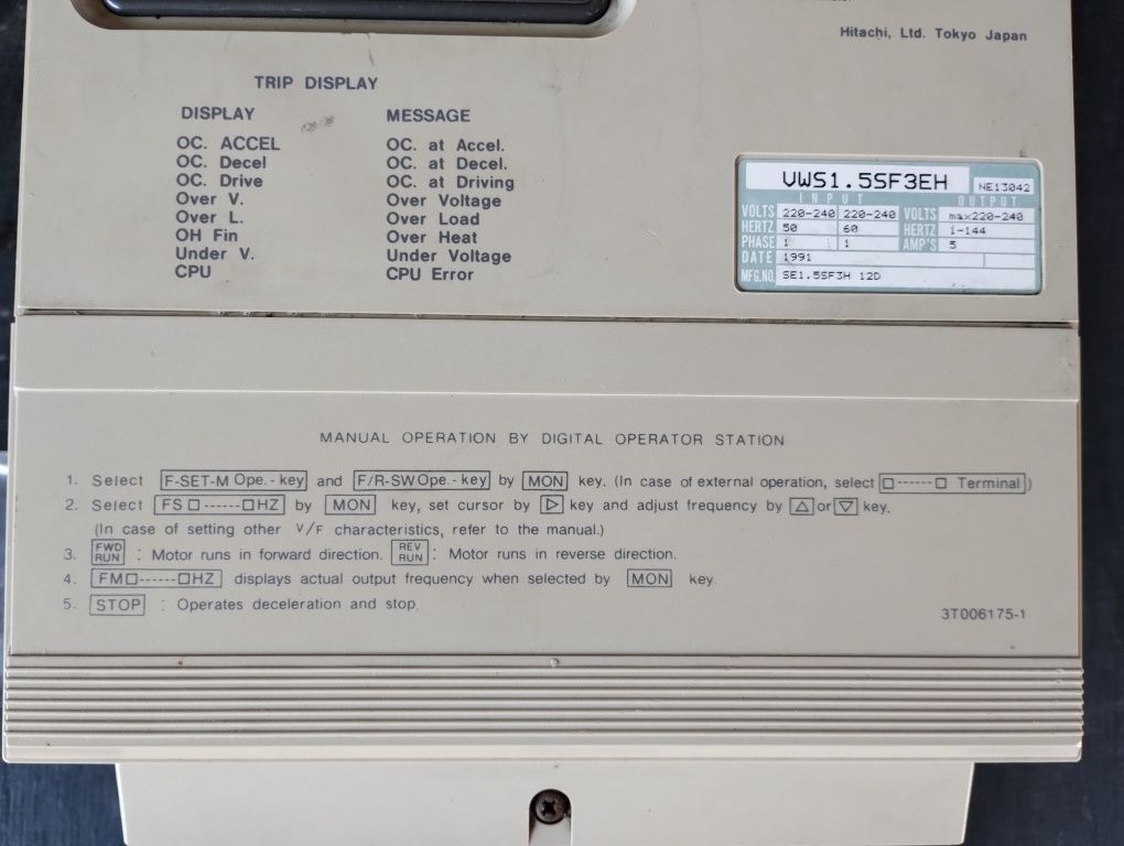 Транзисторний інвертор Hitachi vws1.5sf3EH