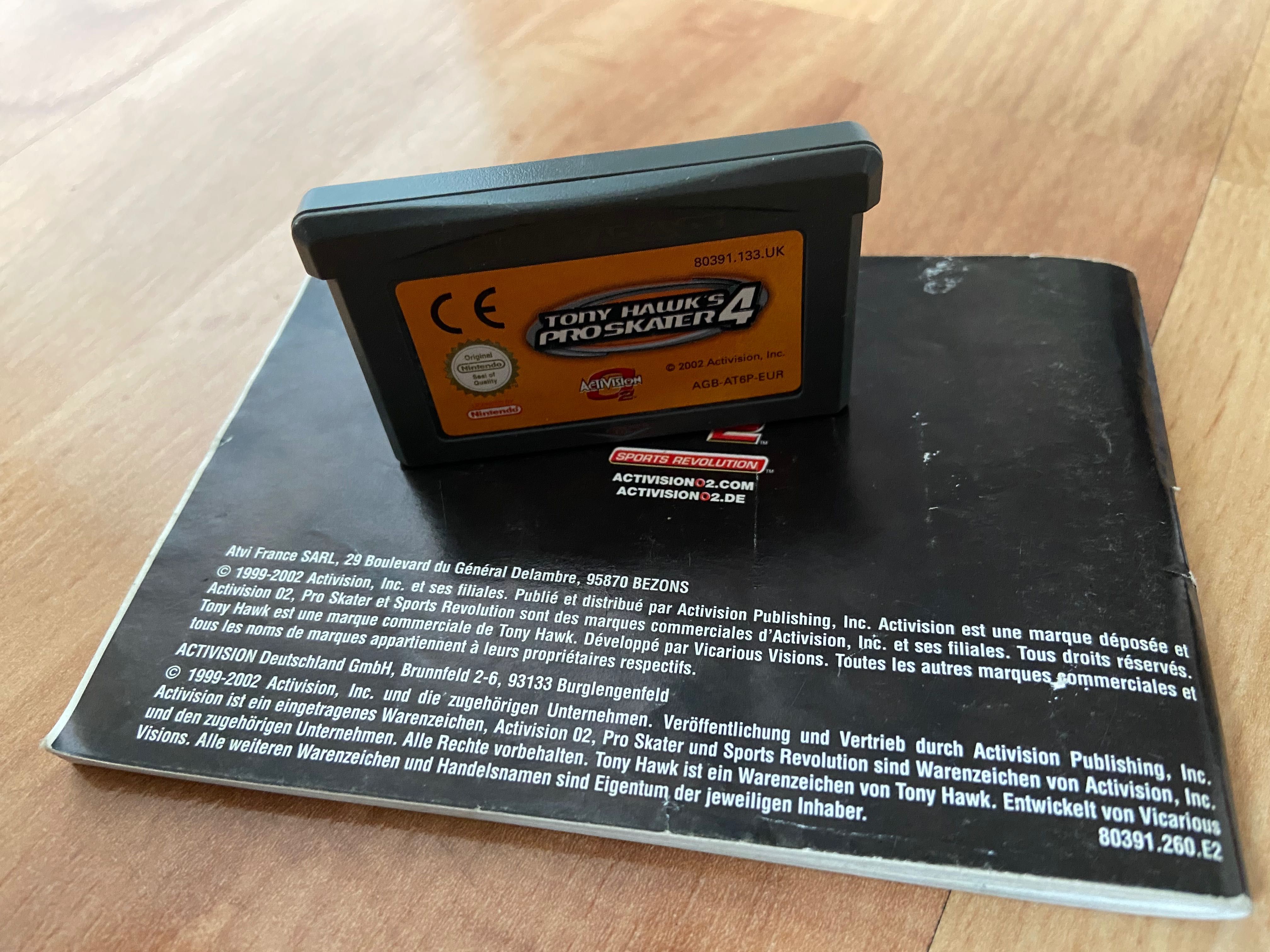 Gra Game Boy Advance Tony Hawk Pro Skater 4 + książeczka stan idealny!