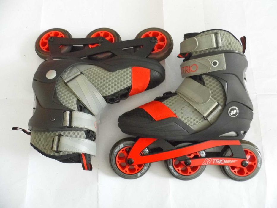 Rolki rekreacyjne fitnes K2 Trio czerwone 3x100 R 42 stan bdb