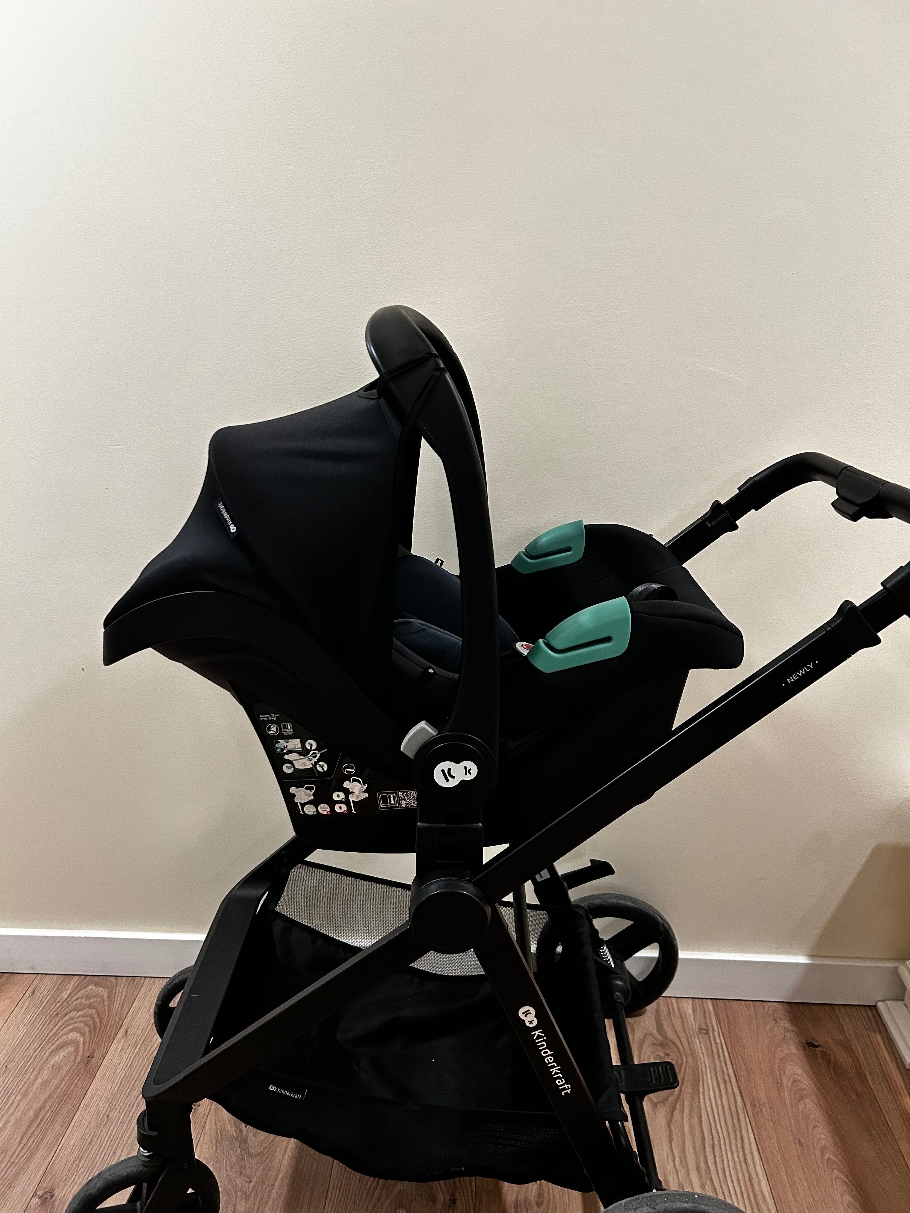 Carrinho de bebê multifuncional, 3 em 1 KINDERKRAFT Newly + mink pro.