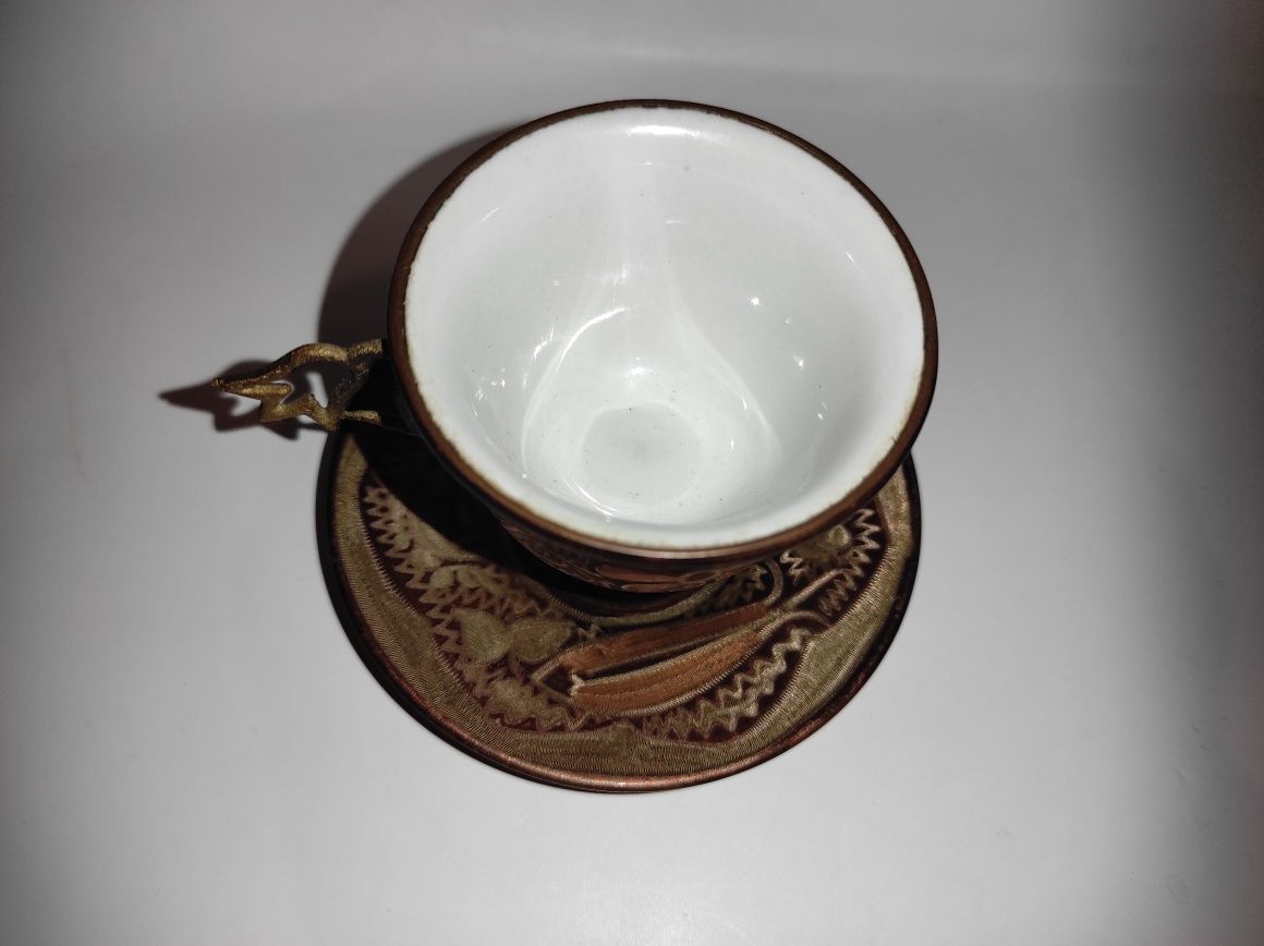 Вінтажна кавова чашка і два блюдця, посуд, Туреччина