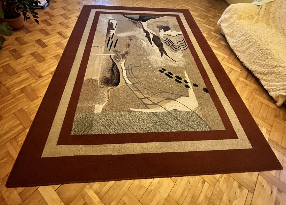 bordowy duży dywan 200x350