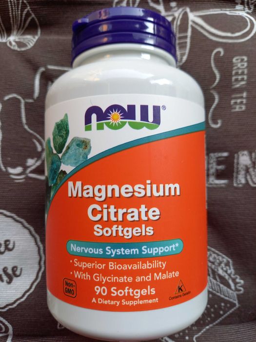 Магній цитрат магний magnesium citrate now foods solaray life source