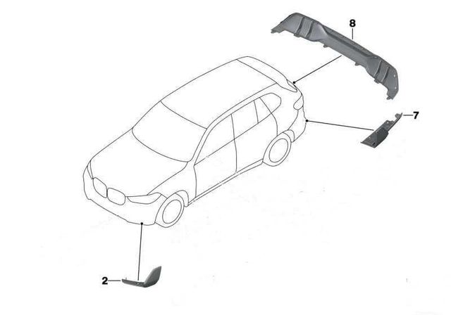 Обвес Накладки на задний бампер диффузор BMW X5 G05 M-Performance