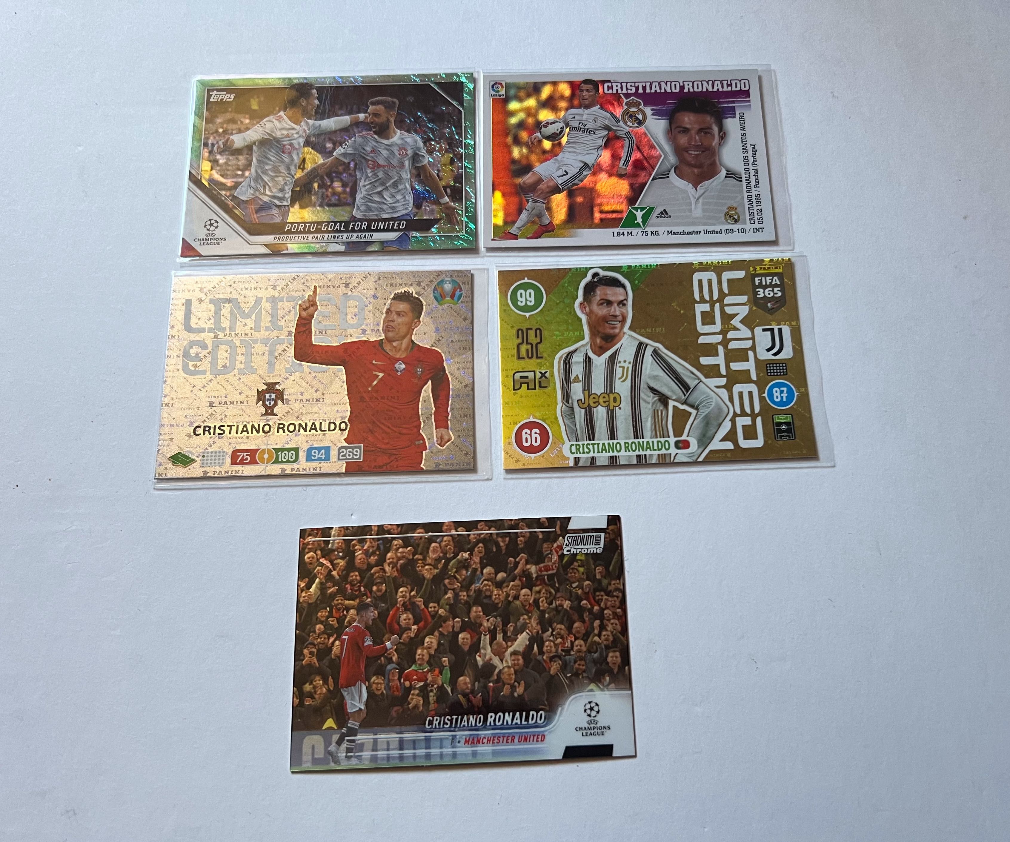 Cristiano Ronaldo cartas / cromos Panini / Topps