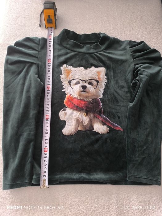 Welurowa bluzka r. 134 - 140