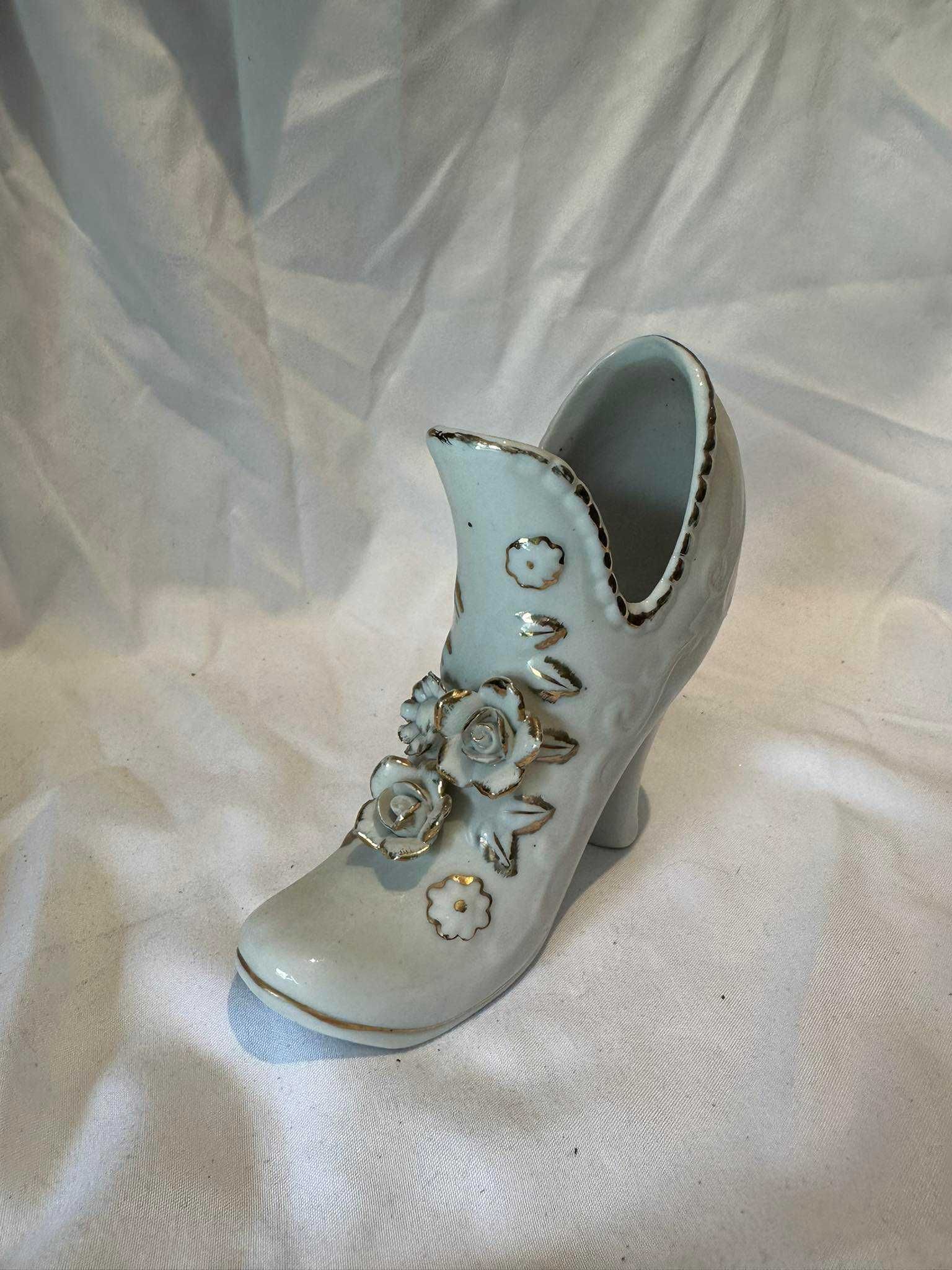 Porcelanowy pantofelek bucik | dekoracja ozdoba