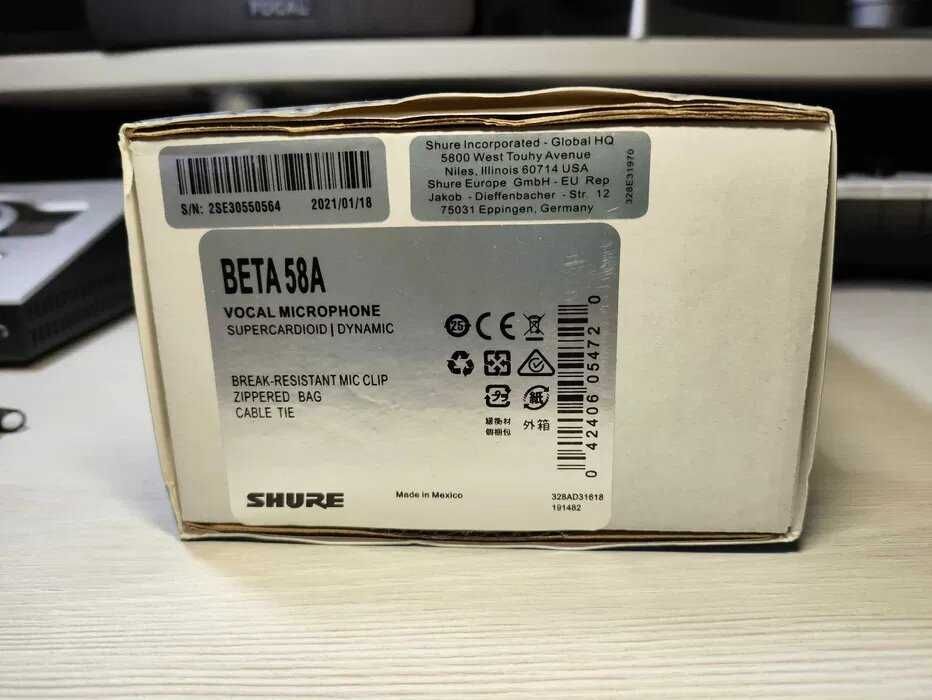 Вокальные микрофоны SHURE BETA 58A (MADE IN MEXICO)