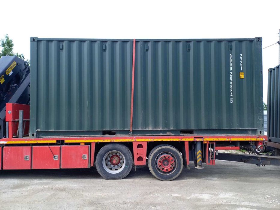 Kontener zielony 20'DC po 1 podróży morskiej Radwanice