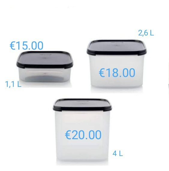 Tupperware despensa recipientes de várias capacidades desde €10