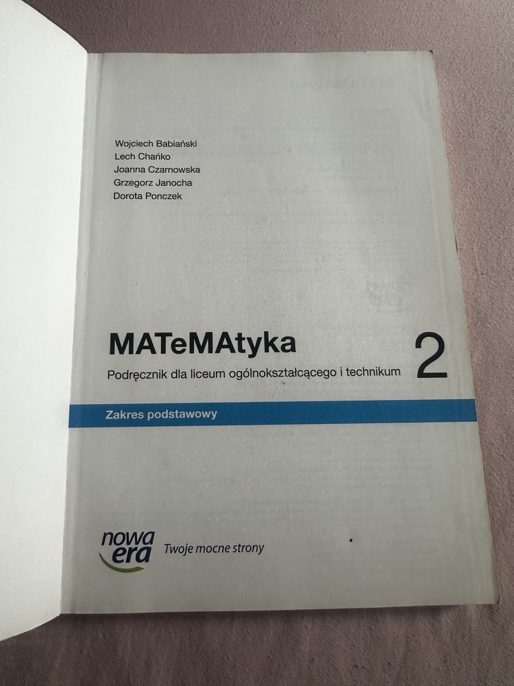 Matematyka Klasa 2 Liceum Technikum Podstawowy