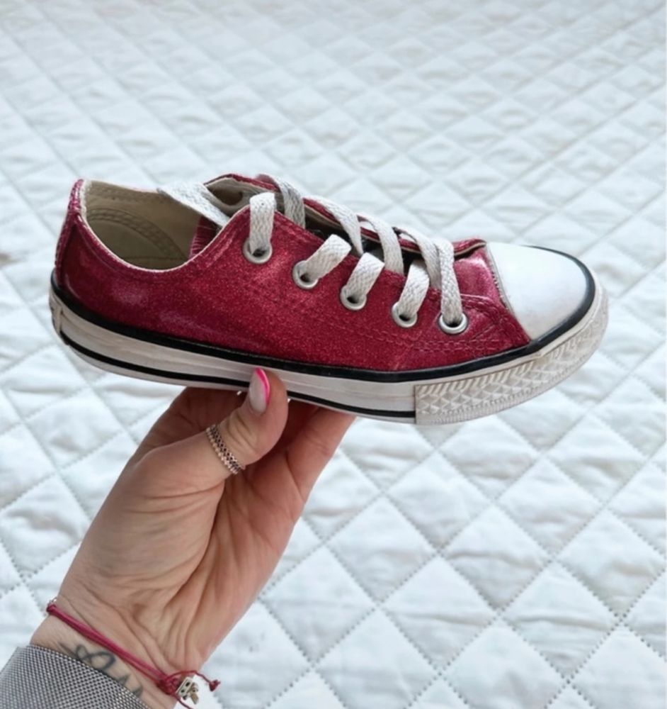 Converse brokatowe różowe fuksja r.28,5
