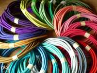 Przewody kolorowe kable w oplocie tekstylnym