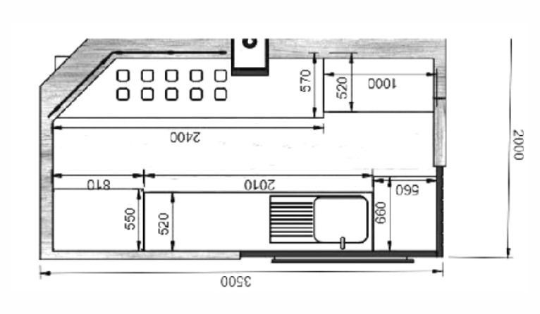 Balcão - Expositor, ideal para marcas de comida rapida ou gelados.