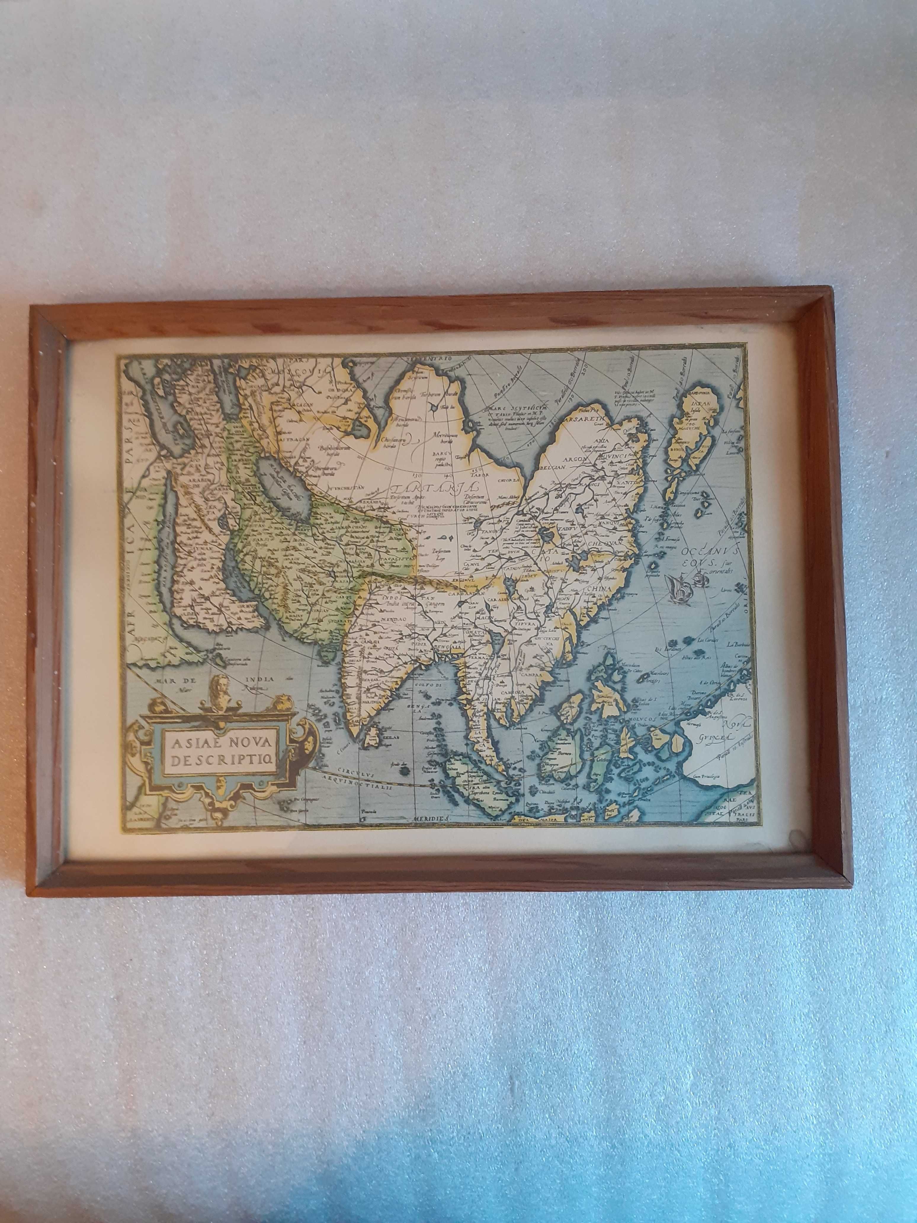 Stara mapa w ramie Asiae Nova Descriptio Ortelius