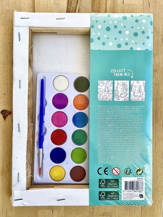 Zestaw małego malarza - obraz na płótnie jednorożec, farby i pędzelek