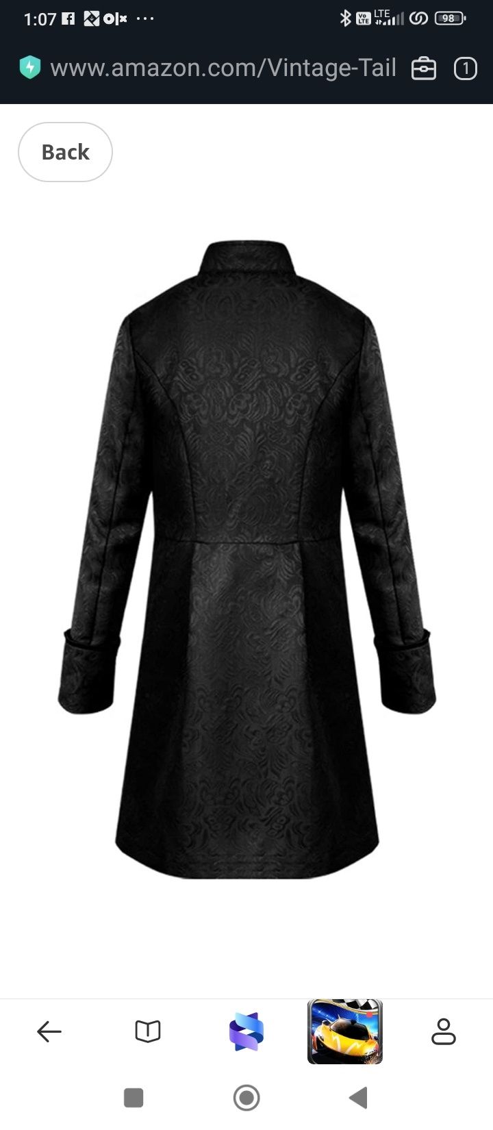 Men's XL.Gothic Steampunk Vintage Tailcoat Jacket Medieval Victorian F