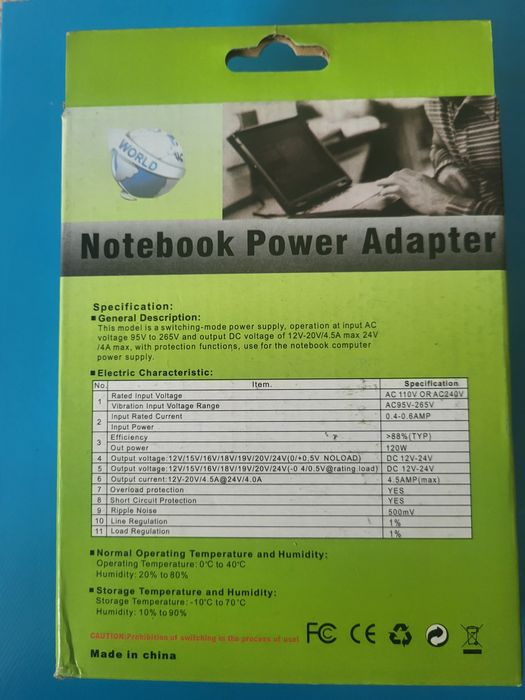 Uniwersalny zasilacz do laptopa DELL Acer HP Asus Samsung Lenovo Sony