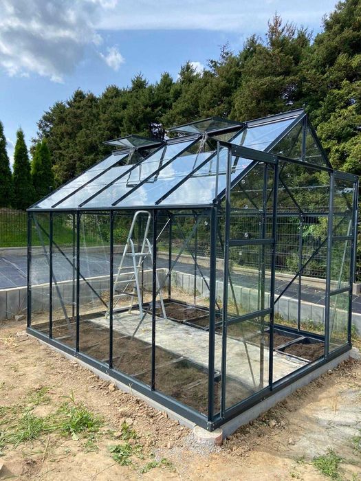 Aluminiowa Szklarnia  szkło hartowane  Duża Wysoka - Black Week!