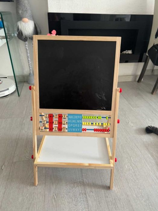 Zestaw Dwustronna Tablica Kredowa Magnetyczna Dla Dzieci + Gratisy