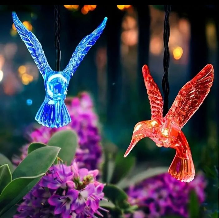Rewelacyjne lampy solarne LED w kształcie kolorowych kolibrów!