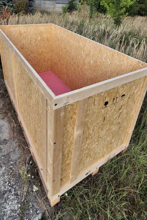 Skrzynia transportowa z zabudową OSB do pakowania maszyn lub urządzeń